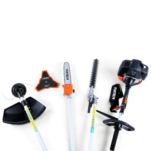 FUXTEC  4in1 Benzin Multigartengerät FX-MT152 - 52ccm³ | 3PS | 2-Takt | Easy Starter | 7,2Kg | 9-Zahn Rasentrimmer | Hochentaster | Heckenschere