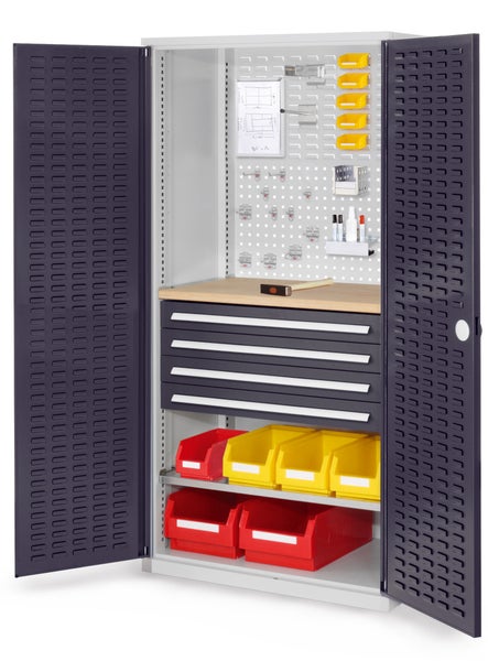 Kappes ®RasterPlan Schubladenschränke 1950x1000x600mm Schlitzplattentüren Modell 26 anthrazitgrau