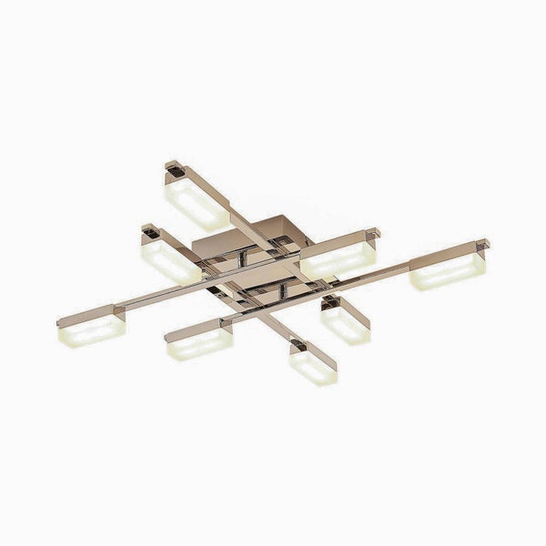 Lindby LED Deckenleuchte Mally (Modern) in Chrom aus Metall (8 flammig, ) - Lampe Deckenlampe Wohnzimmerleuchte