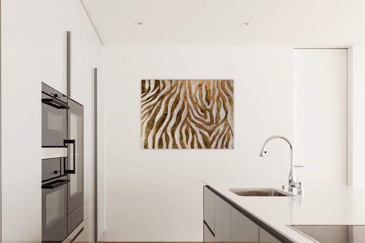 Handgemaltes Gemälde Acrylfarbe 100x75cm Gold