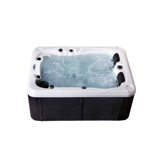 Home Deluxe - Outdoor Whirlpool - Beach Pure - Maße: 210 x 155 x 83 cm - Inkl. Heizung, 51 Massagedüsen und 24 Lichtquellen I Außen Whirlpool für 3 Personen