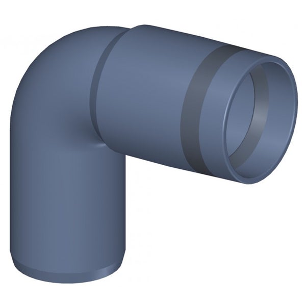 HT-Bogen 90 Grad aus Kunststoff für Abwasserleitungen.