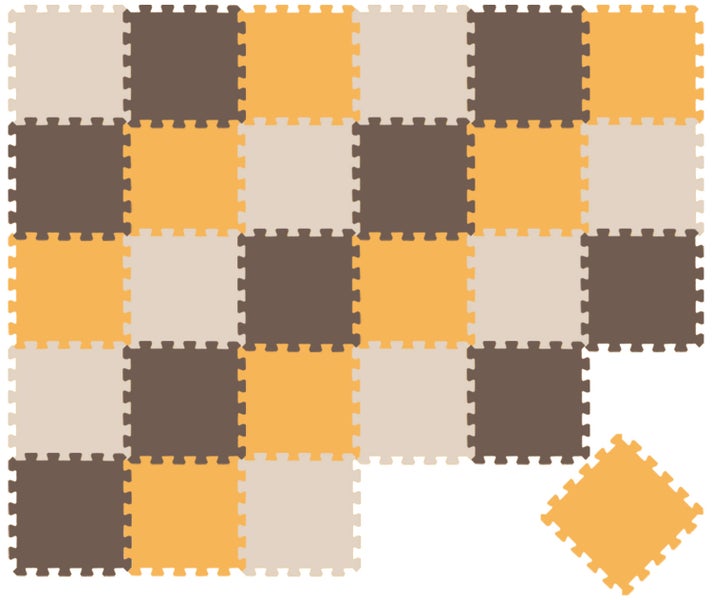 Ineinandergreifende Bodenmatten aus Schaumstoff im Puzzle-Design, mehrfarbiges Set für Spielbereiche oder Fitnessräume.