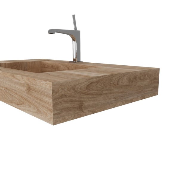 80 cm HPL Waschbecken in Holzoptik Eiche Honig