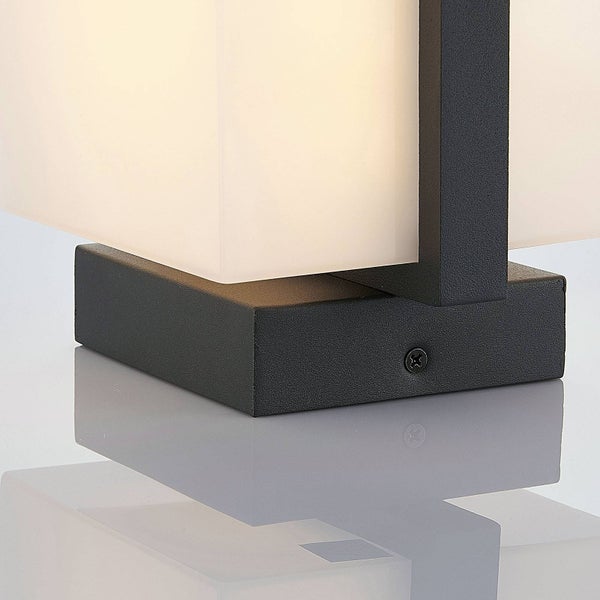 Lindby LED Wandleuchte außen Auron (spritzwassergeschützt (Modern) in Schwarz (2 flammig, ) - Außenwandleuchten Wandlampe Led Außenlampe Outdoor für Außenwand/Hauswand