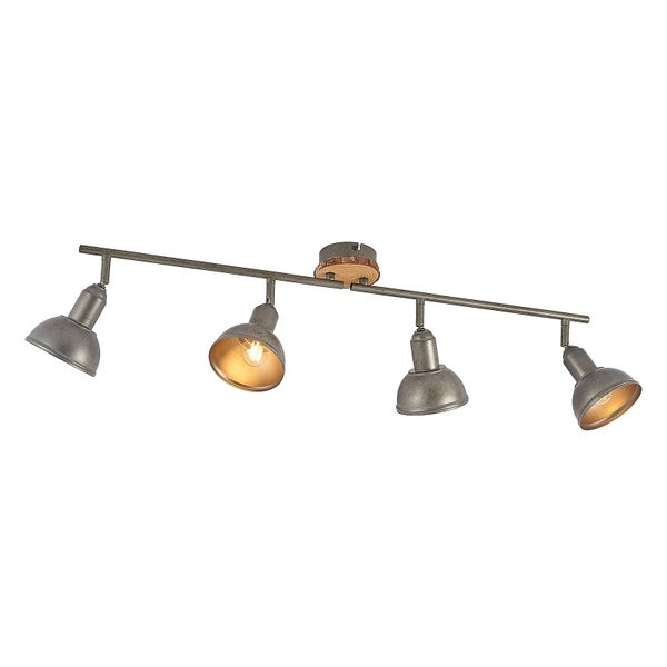 Lindby Strahler Nesrin (Landhaus, Vintage Rustikal) in Alu aus Metall (4 flammig E14) - Deckenlampe Deckenleuchte Lampe Spot Wohnzimmerleuchte