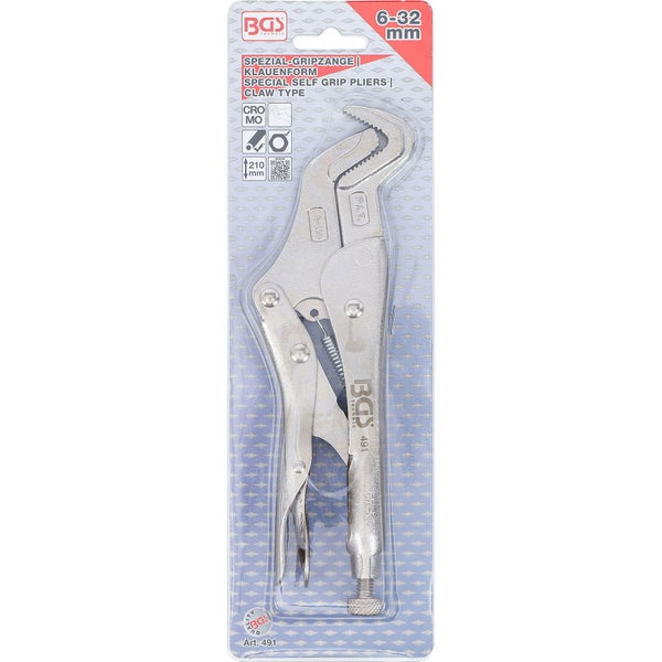 BGS technic Gripzange mit Klauenform im Blister 6-32 Millimeter