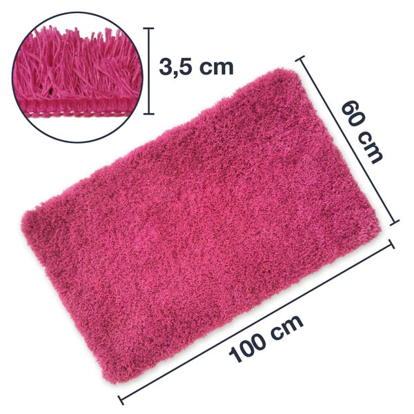 1 St. Hochflor Badematten MALMÖ Pink 60 x 100 cm