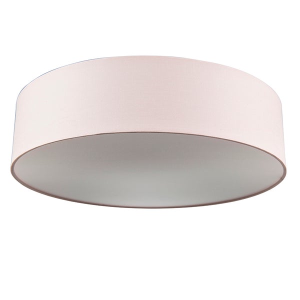 Runde Deckenleuchte mit Textilschirm und Diffusor