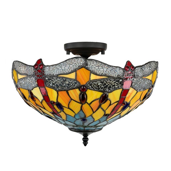Deckenleuchte im Tiffany-Stil mit Libellenmuster