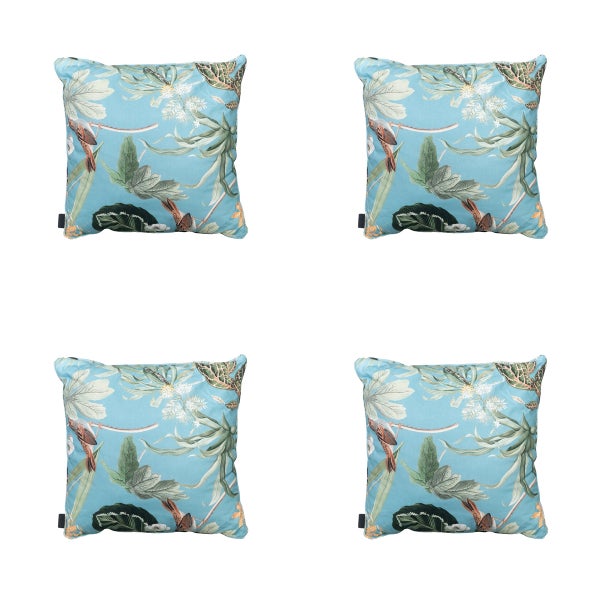 Dekokissen Grasse aqua - Ca. 50x50 cm - 4er-Set