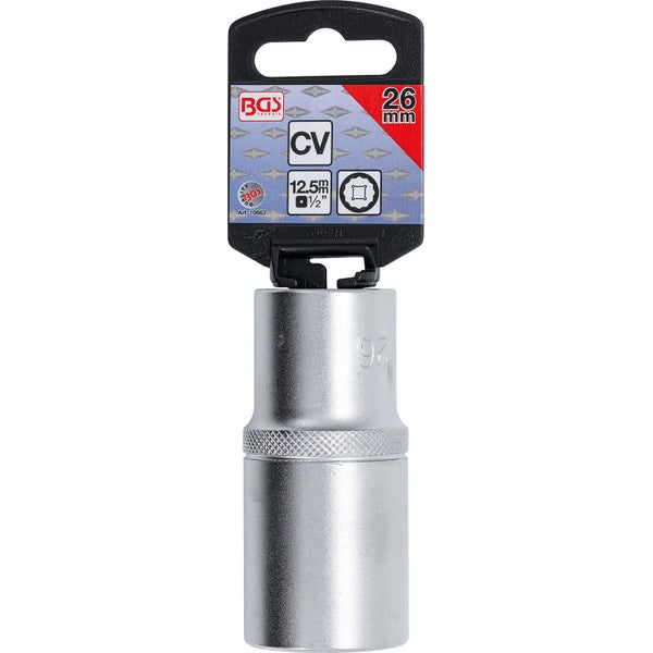 BGS Steckschlüssel-Einsatz Zwölfkant tief Antrieb Innenvierkant 12,5 mm (1/2) SW 26 mm - 10663