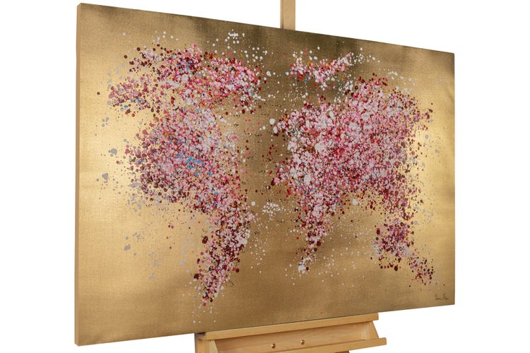 Handgemaltes Gemälde Acrylfarbe 120x80cm Rosa