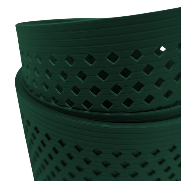 Grüner Sichtschutzstreifen mit Rautenmuster für Doppelstabmattenzaun