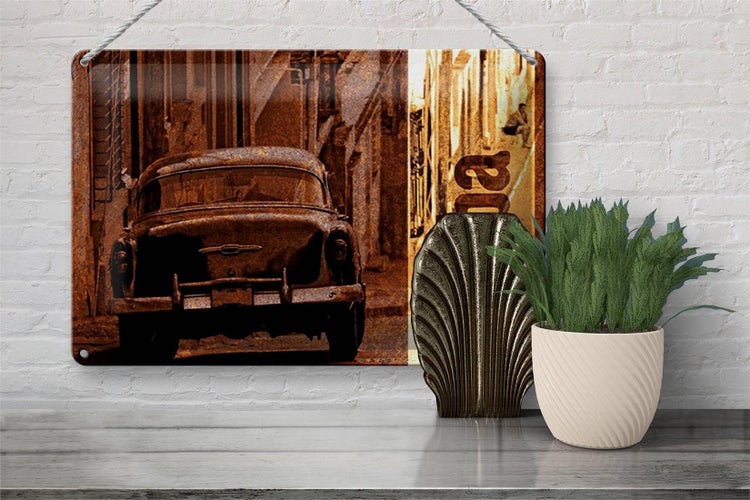 Blechschild Spruch 30x20cm Cuba Auto Oldtimer Retro
