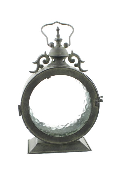 FRANK FLECHTWAREN | Laterne Bullauge, 20 x 12 x 34 cm, ohne Kerze, METALL, GLAS