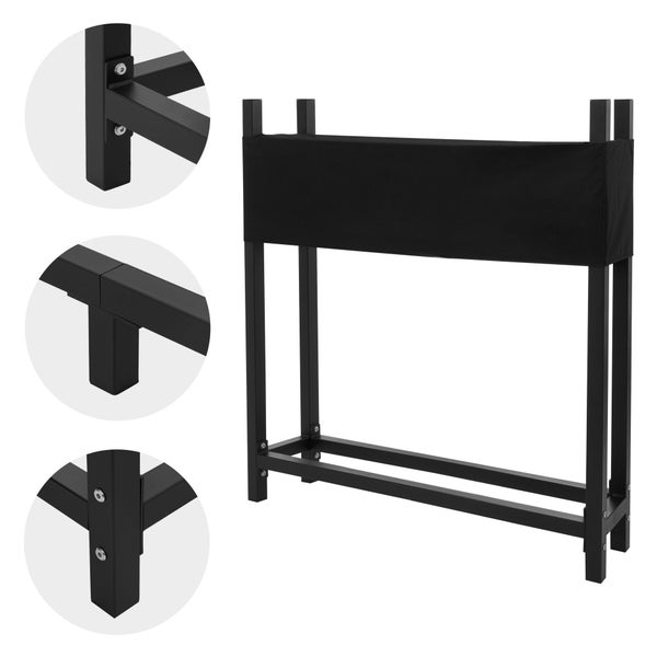ML-Design Metall Kaminholzregal mit Abdeckung, 113x25x115cm, Anthrazit, Stahl, Stapelhilfe Außen mit Schutzhülle, Garten Kaminholzunterstand 0,5m³/1 SRM, Feuerholzregal Brennholzregal Kaminholzständer