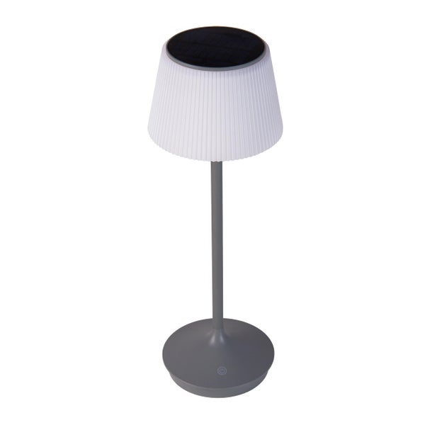 LED Leuchte EMMI für Außen und Innen, Tischlampe aus Metall und Kunststoff , mit fest verbauten LEDs, LED Tischlampe für Balkon, Terrasse, Garten, Wohnzimmer, Wintergarten, ca. 38 cm hoch