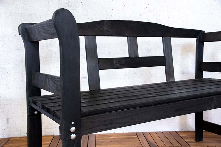 Friesen Gartenbank - Holz - Schwarz - 133 x 40 x 75 cm