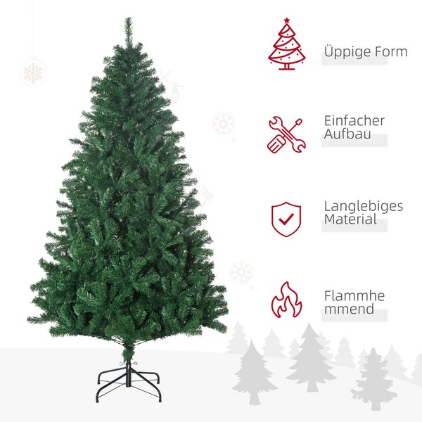 HOMCOM Weihnachtsbaum, Ø102 x 180H cm, PVC, Grün