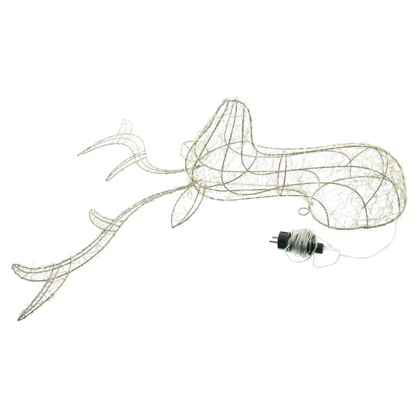 LED Leuchtfigur Hirschkopf aus Drahtgeflecht mit Netzstecker für die Weihnachtsbeleuchtung