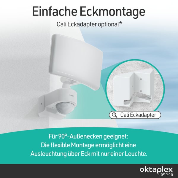 Außenleuchte mit Bewegungsmelder zur Eckmontage