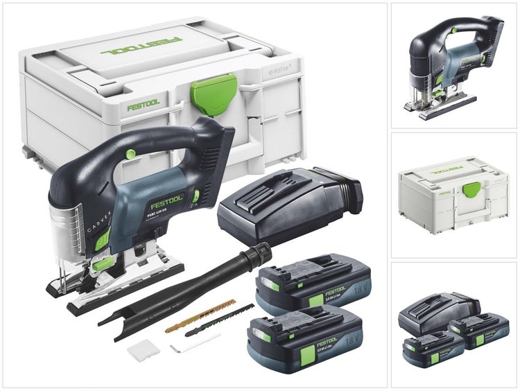 Festool CARVEX PSBC 420-Basic Akku Pendelstichsäge 18 V 120 mm Brushless + 2x Akku 3,0 Ah + Ladegerät + Systainer