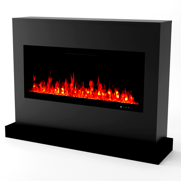 Glow Fire Elektrokamin 'Zeus106' | LED Standkamin in schwarz  mit Heizung (1500 W) | HxBxT: 100x135x35 cm