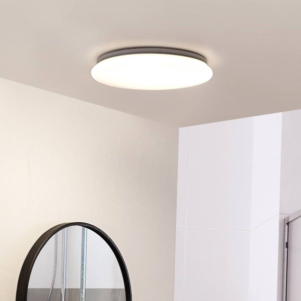 Lindby LED Deckenleuchte Eovi in Weiß aus Metall (1 flammig, ) - Lampe Deckenlampe Badezimmerleuchte