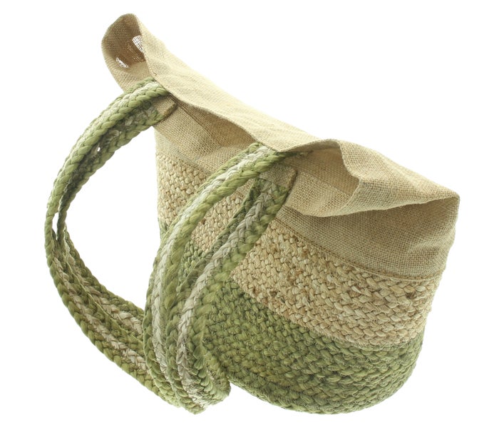 FRANK FLECHTWAREN|Umhängetasche Zopfgeflecht, ca. 30 x 15 x 28 cm, GH 55 cm, JUTE