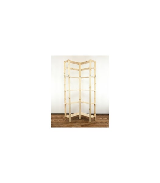 PROREGAL Eckregal Woodland HxBxT 230 x 85 x 30 cm Fachlast 120 kg 6 Fachboden Kiefernholz Natur