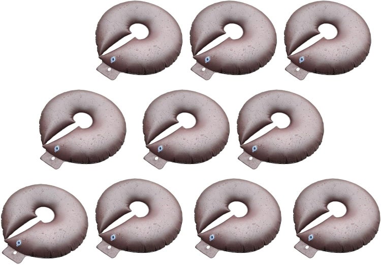 Set mit 10 braunen Bewässerungsringen für Bäume aus Kunststoff zur kontinuierlichen Bewässerung.