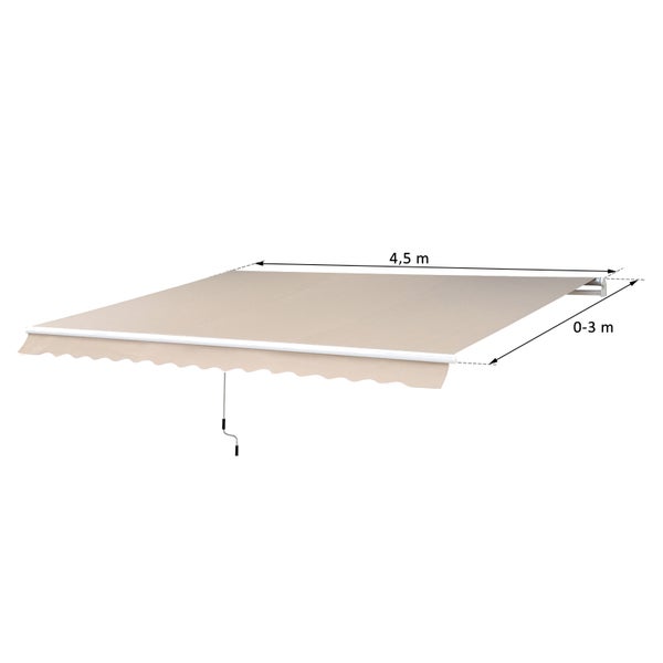Outsunny Gelenkarmmarkise, Verstellbare Klemmmarkise,  4,5 x 3m, 100% Polyester (280g/m²), Aluminium, Beige