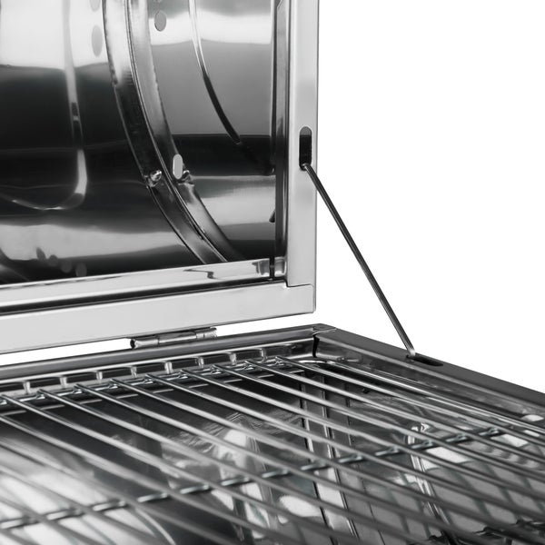 Klappgrill tectake  42 x 25 x 35 cm mit Doppel-Grillfläche silber