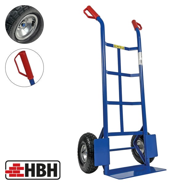 Profi Sackkarre HBH TK320LU – 320 kg Tragkraft, Luftreifen, Stahlrahmen, Transportkarre für schwere Lasten