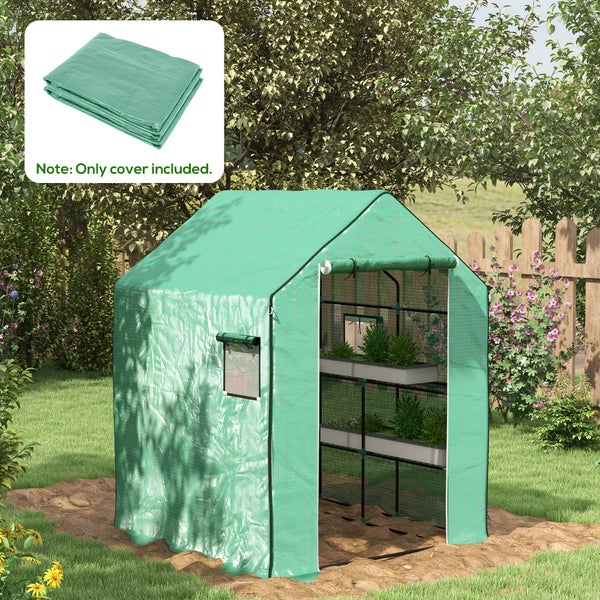 Outsunny Gewächshaus Ersatzplane, UV-beständig, 140 x 143 x 190 cm, PE Mesh-Gewebe, Grün