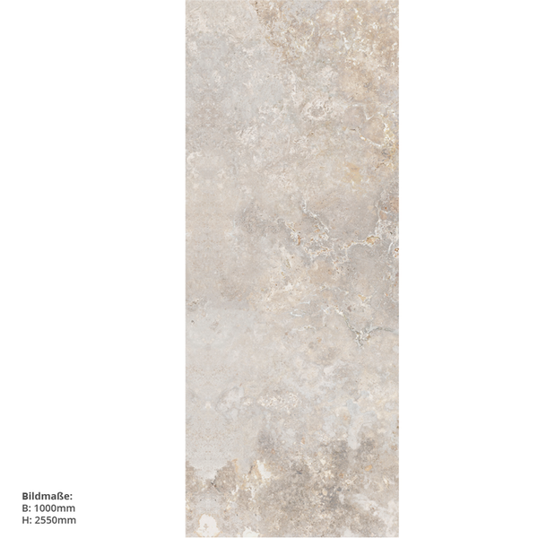 Naturstein, 100x255cm, fugenlose Wandpaneele aus Alu-Verbund 3mm, Duschrückwand