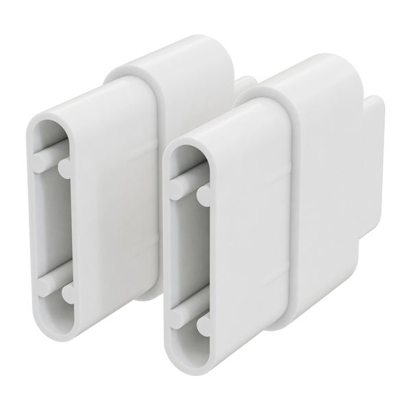 Zwei Installationskanal-Verbinder aus Kunststoff