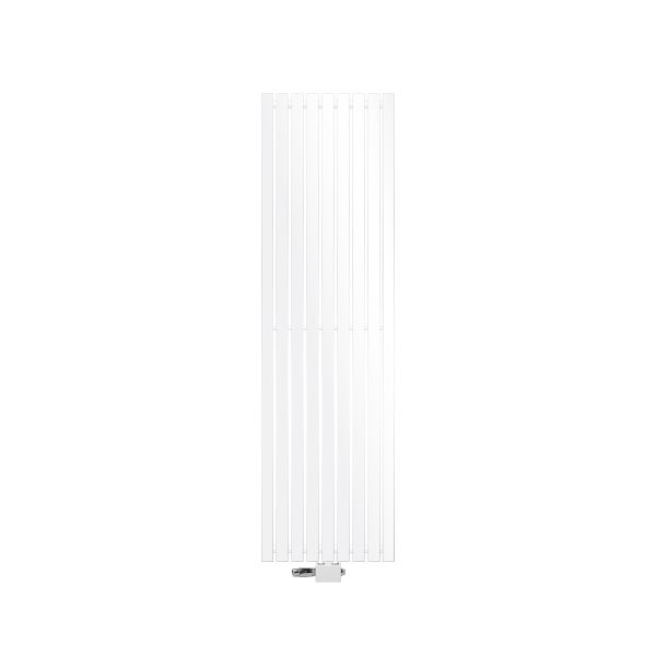 ECD Germany Stella Design Paneelheizkörper Mittelanschluss 480x1600 mm Weiß mit Anschlussgarnitur Thermostat Universal Eck- und Durchgangsform Flach Einlagig Vertikal Heizkörper Badheizkörper Heizung