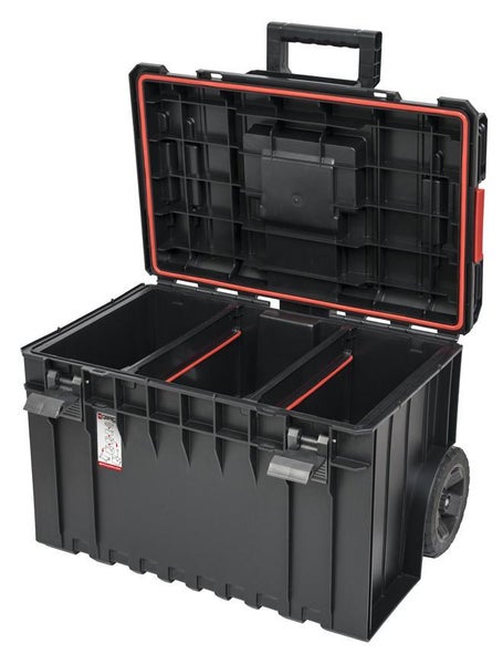 PROREGAL QBRICK Werkzeugtrolley One 50 Liter Mit Deck & Teleskopgriffe Mit Klemmverschlüsse Mit 2 Gummiräder Metall Schwarz