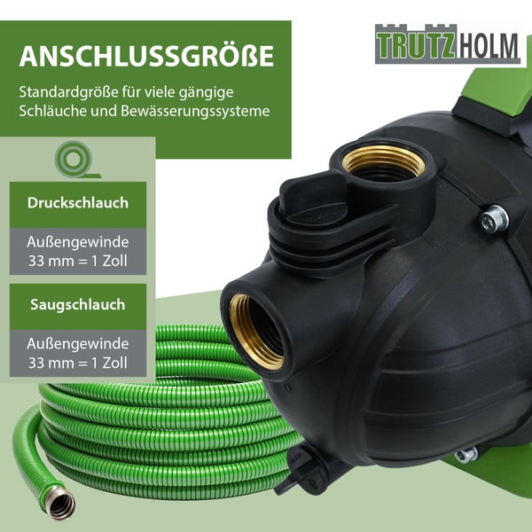 Gartenpumpe 600 W 3000 l/h Förderhöhe 43 m Jetpumpe Wasserpumpe Saugpumpe zur Gartenbewässerung