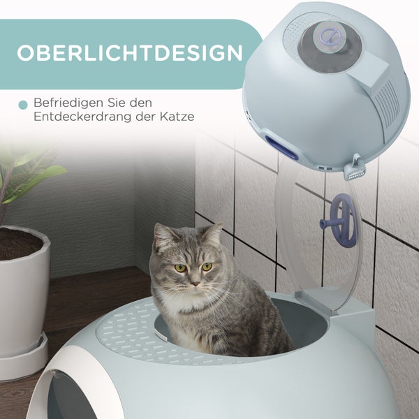 PawHut Katzentoilette, B47 x T55 x H44 cm, PP, ABS, Blau
