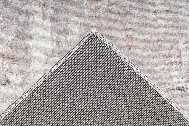 Kurzflor Teppich Sancia Taupe Vintage, Used-Look 80 x 150 cm