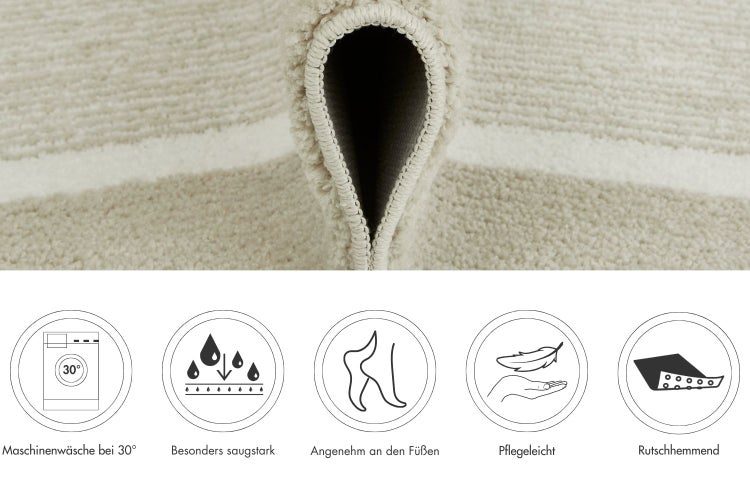Badematte Maui 60 x 100 cm in Beige