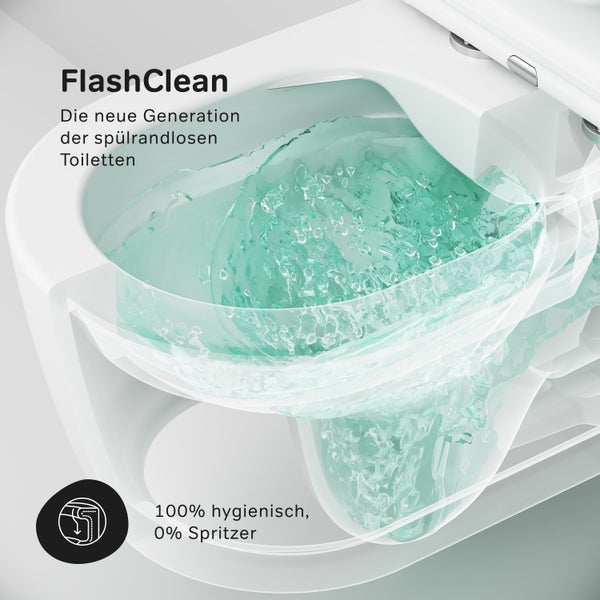 AM.PM Wand-WC Set Tiefspüler offener Spülrand weiß glänzend mit WC-Sitz , Vorwandelement und Betätigungsplatte chrom IIS90151.FA1700
