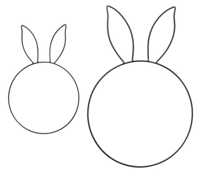 Drahtformen mit Hasenohren, zwei Stück, zur Dekoration