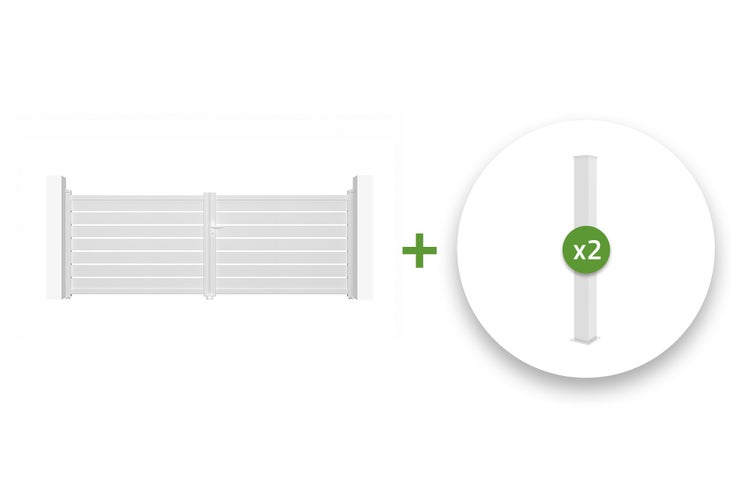 Doppeltor mit zwei Pfosten für den Garten