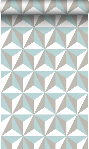 Origin Wallcoverings Tapete 3D-Muster Seladongrün - 53 cm x 10,05 m - 347446
