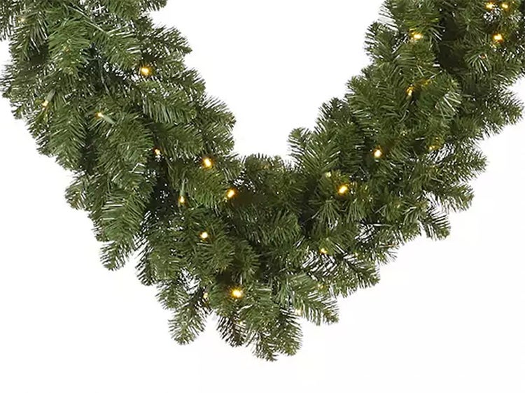 Girlande Weihnachten künstlich undekoriert grün Narnia 270 cm mit LED Beleuchtung