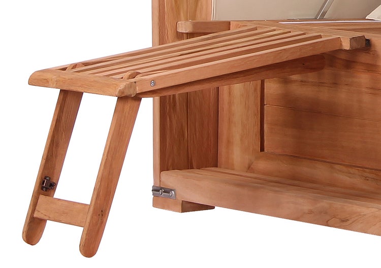 Strandkorb Westerland Teak Bullauge PE grey Dessin 545